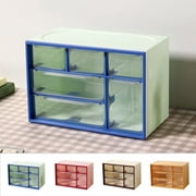 HCJKDU Mini Plastic Parts Storage Drawer, 6 Drawers Storage Organizer Small Desktop Drawer Cabinet for Makeup Office Craft Supplies