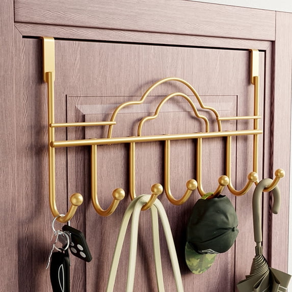 HCJKDU Over The Door Hooks with 7 Hanger Love Heart Rack Heavy Decorative Metal Rack for Home Use Hats Coats Key Bag Clothes Scarfs Hooks