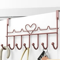 HCJKDU Over The Door Hooks with 7 Hanger Love Heart Rack Heavy Decorative Metal Rack for Home Use Hats Coats Key Bag Clothes Scarfs Hooks
