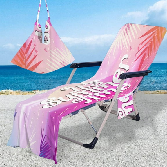 HCJKDU Rainbow Beach Chair Towel Personalized Beach Chair Cover with Side Pockets Thick and Quick Dry Chaise Lounge Cover Towel for Pool Garden Beach Hotel