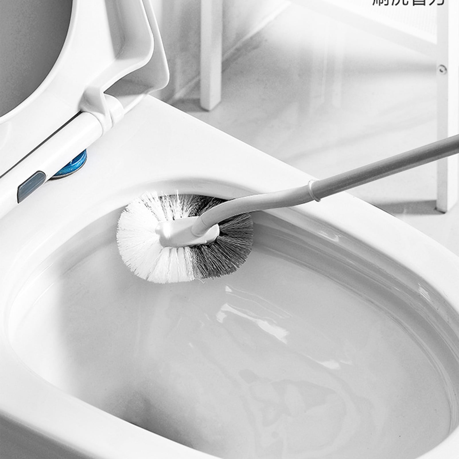 HCJKDU Toilet Bowl Brush, Curved Brush Head Toilet Brush for Deep ...
