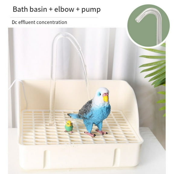 HCJKDU USB Automatic Bird Bath with Pump, Large Bird Shower Fountain Indoor Bathtub with Running Water, Parrot Bathtub Faucet for Pet Birds