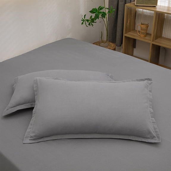 HCJKDU Vintage Pillowcase Solid Color Breathable Cozy Pillow Cases 19"x29" Plain Pillow Covers with Envelope Closure, Pillows Not Included