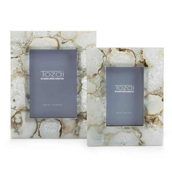 HCM002-S2 Natural Agate Photo Frames - Set of 2