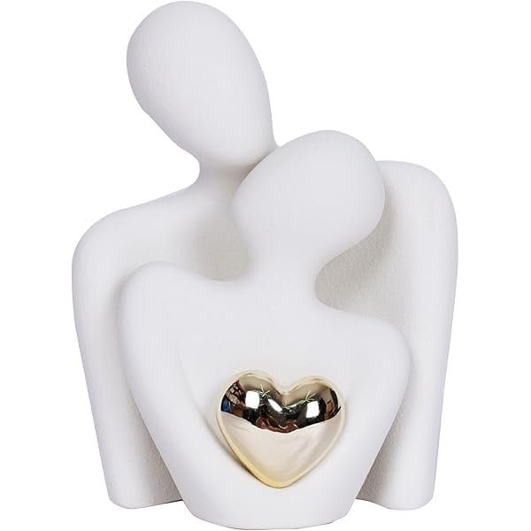 HCMY Mini Couple Statue Ceramic Couples Love Sculptures Home Decor