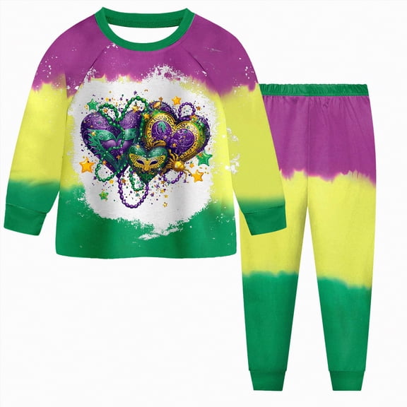 HCNTES 2 Piece Pyjamas Set for Boys and Girls T Shirt and Pants Outfit for Kids Carnival Party,Sizes 7-8 Years