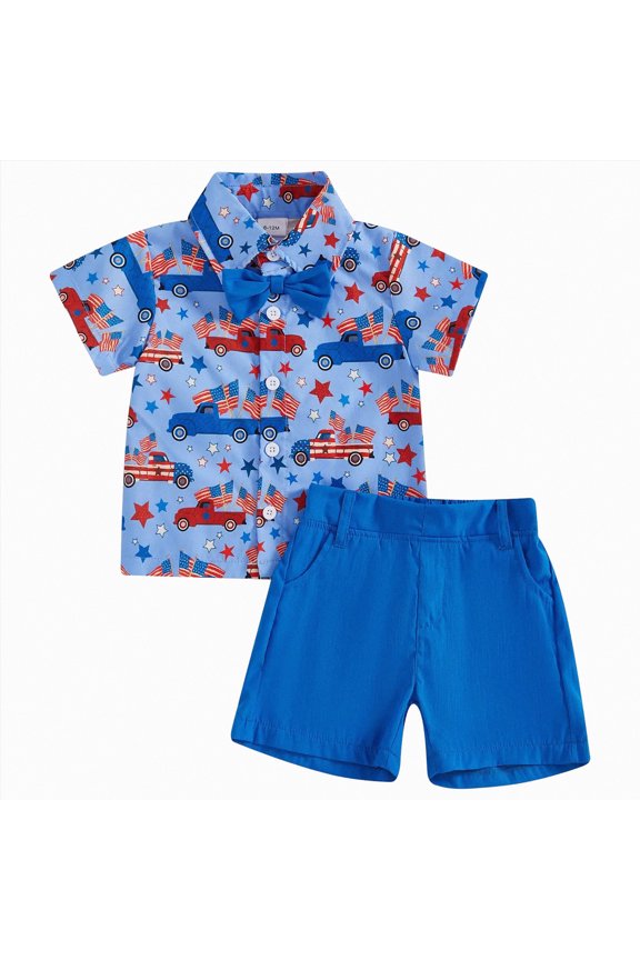 2-piece Toddler Boy Summer Clothes Short Sleeve Top Shorts Set Boys Summer Outfits
