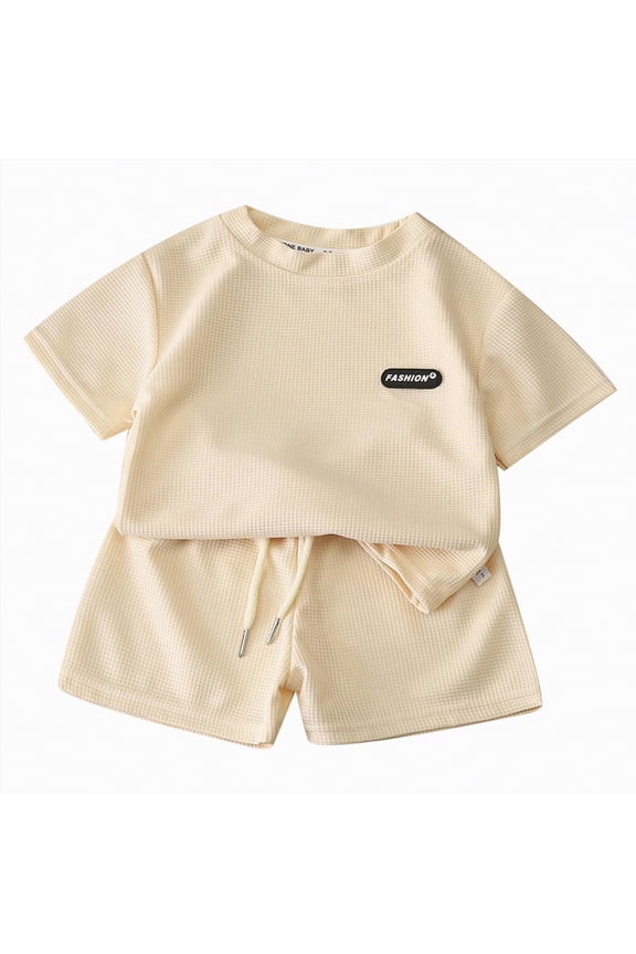 2nd Birthday Shirt Toddler Boy Girl Two Year Old Birthday Outfit Short Sleeve Cotton T Shirt Clothes(Beige,7-8 Years)