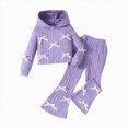 thumbnail image 1 of HCNTES 3T 4T 5T 6T 7T Child Girl Fall Winter Clothes Little Kids Long Sleeve Bow Hooded Sweatshirt Shirt Elastic Waist Pants 2PCS Matching Sets Kid Princess Outfits, 1 of 8