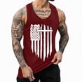 thumbnail image 1 of HCNTES American Flag Tank Top for Men - USA Patriotic 4th of July Shirt | Merica Sleeveless Tops for Memorial Day(Wine,XL), 1 of 3