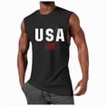 thumbnail image 1 of HCNTES American USA Flag Tank Top for Men Patriotic 4th of July Sleeveless Shirt(Black,S), 1 of 4