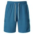 thumbnail image 1 of HCNTES Men's Casual Fashion Quick Dry Slim Fit Hybrid Flat Front Shorts(Blue,XXL), 1 of 6