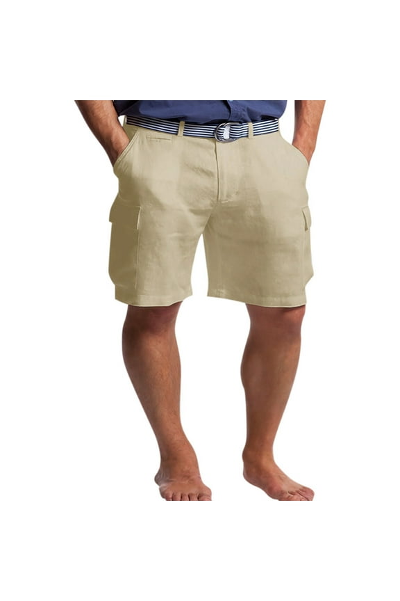 Athletic Shorts for Men with Pockets and Elastic Waistband Quick Dry Activewear(Khaki,S)