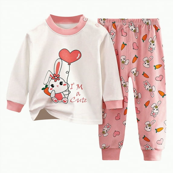 HCNTES Baby Boy Birthday Outfit Long Sleeve Sweatshirt Pants Toddler Boy Fall Winter Clothes 2pcs Outfits(1-2 Years,Pink#@5)