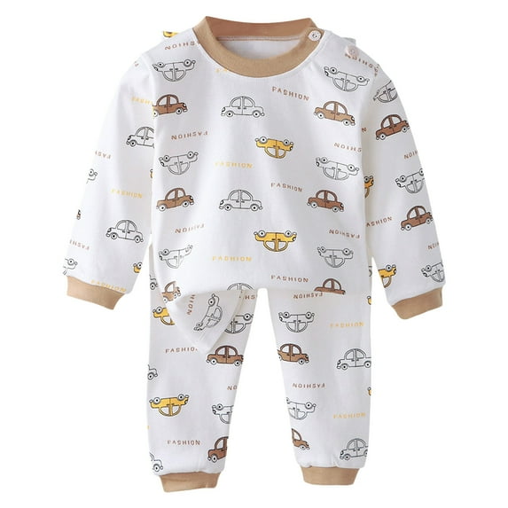 HCNTES Baby Boy Clothes Long Sweatshirt Pants Toddler Outfits Clothing(3-4 Years,S759-Coffee)