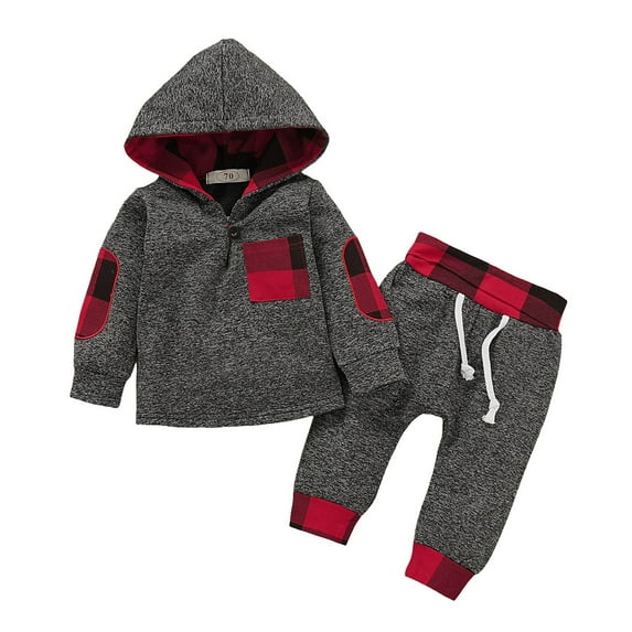 HCNTES Baby Boy Clothes Toddler Fall Winter Outfit Sweatshirt Pullover Tops + Pants Joggers Set