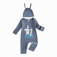 thumbnail image 1 of HCNTES Baby Boy Easter Outfits Complete My 1st Easter Bodysuit, Suspender Pants and Hat 3-Piece Set Baby Boy Easter Clothes, 1 of 6