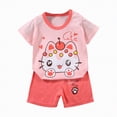 thumbnail image 1 of HCNTES Baby Boy Girls Shorts Set Summer Clothes Toddler Graphics Embroidery Short Sleeve Lapel T Shirt Shorts Outfit boy clothes sizes(Watermelon Red,18-24 Months), 1 of 3