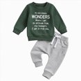 thumbnail image 1 of HCNTES Baby Boy Winter Clothes Baby Boy Clothes Fall 6 12 18 24 Months 2T 3T Football Long Sleeve Letter Wonders Printed Pullover Tops & Pant Sets Toddler Winter Outfits, 1 of 4
