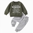 thumbnail image 1 of HCNTES Baby Boy Winter Clothes Baby Boy Clothes Fall 6 12 18 24 Months 2T 3T Football Long Sleeve Letter Wonders Printed Pullover Tops & Pant Sets Toddler Winter Outfits, 1 of 4
