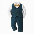 thumbnail image 1 of HCNTES Baby Boy Winter Clothes Baby Outfits Gentle Bow Tie Dress Four Sets Solid Color Pants Suit Boy Clothes, 1 of 4