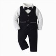thumbnail image 1 of HCNTES Baby Boy Winter Clothes Baby Outfits Gentle Bow Tie Dress Four Sets Solid Color Pants Suit Boy Clothes, 1 of 4