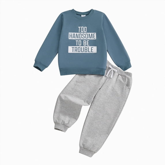 HCNTES Baby Boy Winter Clothes Boy Clothes Winter Toddler Baby Boy Outfit Sweatshirt Top Pants 2Pcs Set 6 9 12 18 24 Months 2T 3T Little Boys Fall Winter Warm Clothes