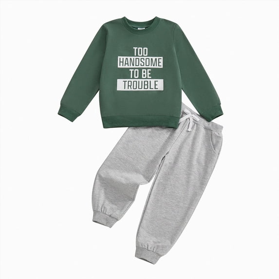 HCNTES Baby Boy Winter Clothes Boy Clothes Winter Toddler Baby Boy Outfit Sweatshirt Top Pants 2Pcs Set 6 9 12 18 24 Months 2T 3T Little Boys Fall Winter Warm Clothes