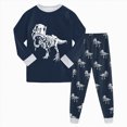 thumbnail image 1 of HCNTES Baby Boy Winter Clothes Kids Toddler Boys Pajamas 2 Pjs Set Cartoon Dinosaur Tractor Print Sleepwear, 1 of 6