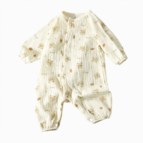 HCNTES Baby Boy Winter Clothes Long Sleeve Print One Piece Cotton Romper Jumpsuit Baby Coming Home Outfits Newborn Boy Outfits 0 3 6 9 12 18 Months