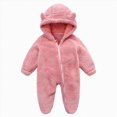 thumbnail image 1 of HCNTES Baby Boy Winter Clothes Newborn Baby Girls Boys Cute Bear Fleece Footie Bunting Snowsuit Toddler Infant Hooded Plush Footed Jumpsuit Romper Winter Fall Warm Coat Outfits, 1 of 6