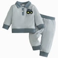 thumbnail image 1 of HCNTES Baby Boy Winter Clothes Toddler Baby Boy Fall Winter Clothes 12 18 24 Months 1T 2T 3T 4T 5T Cartoon Car Pattern Long Sleeve Tops and Long Pants Set Fall Sweatsuits Outfits, 1 of 9