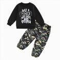 thumbnail image 1 of HCNTES Baby Boy Winter Clothes Toddler Boys Clothes Fall Winter Outfit Sets 12M 18M 2T 3T 4T 5T 2Pcs Set Boys Long Sleeved Crewneck Letter Printed Sweatshirt Trousers Suit, 1 of 4