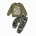 thumbnail image 1 of HCNTES Baby Boy Winter Clothes Toddler Boys Clothes Fall Winter Outfit Sets 12M 18M 2T 3T 4T 5T 2Pcs Set Boys Long Sleeved Solid Color Crewneck Letter Printed Sweatshirt Trousers Suit, 1 of 4