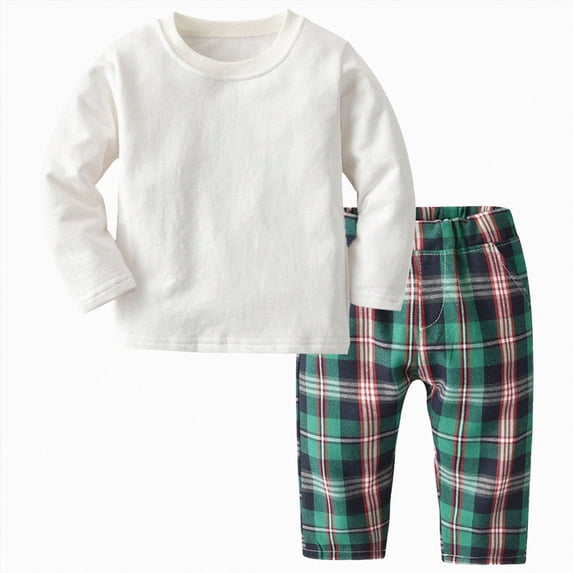 HCNTES Baby Boy Winter Clothes Toddler Boys Clothes Fall Winter Outfit Sets, Baby Boy 1T 2T 3T 4T 5T 2PCS Gentleman Long Sleeve Bow Tie Plaid Suspender Pants Clothes Set