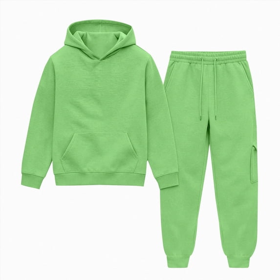 HCNTES Baby Boy Winter Clothes Toddler Boys Clothes Fall Winter Outfit Sets, Kids Outfits Sets 2T 3T 4T Solid Color Hoodie With Pocket Jogging Pants Two Pieces Tracksuit
