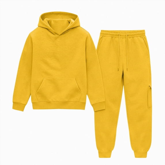 HCNTES Baby Boy Winter Clothes Toddler Boys Clothes Fall Winter Outfit Sets, Kids Outfits Sets 2T 3T 4T Solid Color Hoodie With Pocket Jogging Pants Two Pieces Tracksuit