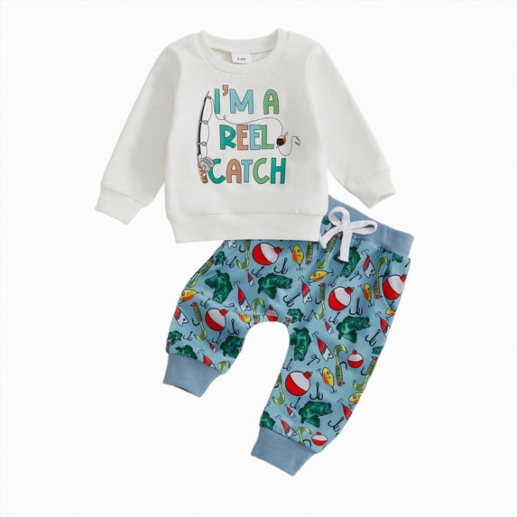 HCNTES Baby Boy Winter Clothes Toddler Boys Clothes Fall Winter Outfit Sets, Kids Outfits Sets Long Sleeve Crew Neck Cartoon Letter Elastic Waist 1T 2T 3T 4T 5T 6T 2 Piece Playwear Set