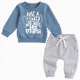thumbnail image 1 of HCNTES Baby Boy Winter Clothes Toddler Kids Baby Boy Fall Outfits 3M 6M 12M 18M 24M 1T 2T 3T Casual Just a boy who loves his mama Letter Print Long Sleeve Hoodie Tops Pants Winter Clothes Sets, 1 of 4