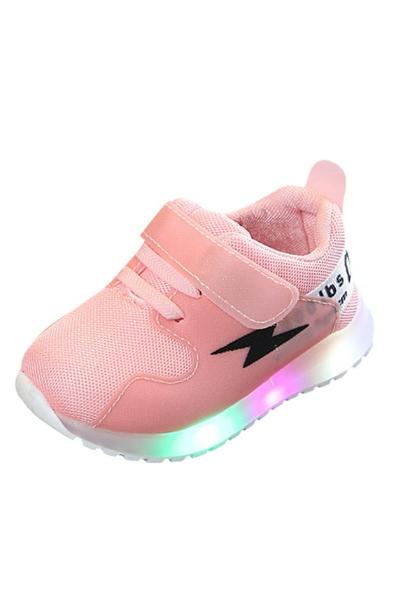 Baby Boys Girls Sneakers LED Light Up Shoes Breathable Soft Sneakers Outdoor for Toddler/Little Kid/Big Kid(Pink,29)