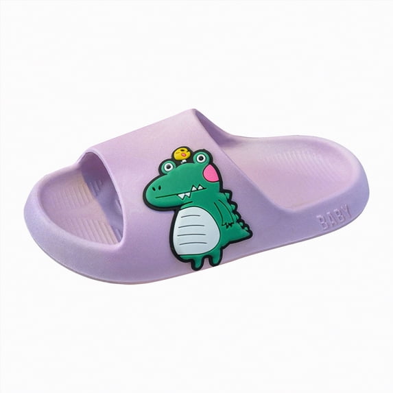 HCNTES Baby Boys Girls Soft Sole Slides Spring Summer Sandals Non-Slip Water Shoes for Toddler Children Beach Pool Shower Homewear(L01-Purple,2)