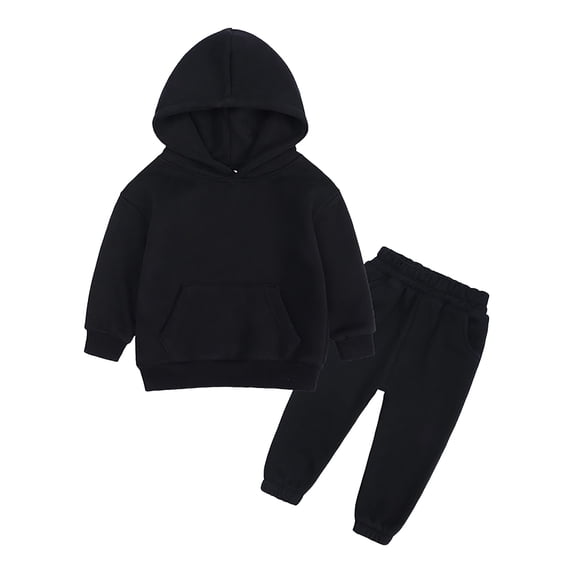 HCNTES Baby Boys Outfit Contrast Color Long Sleeve Sweatshirt with Elastic Waist Sweatpants Set Toddler Clothes(7-8 Years,S1587-Black)