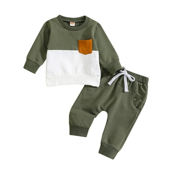 HCNTES Baby Clothes Toddler Boy Clothes LongSleeve Tee Shirt Jogger Pants 2Pcs Fall Winter Outfits Set baby 12 18 months boy(AG,6-12 Months)