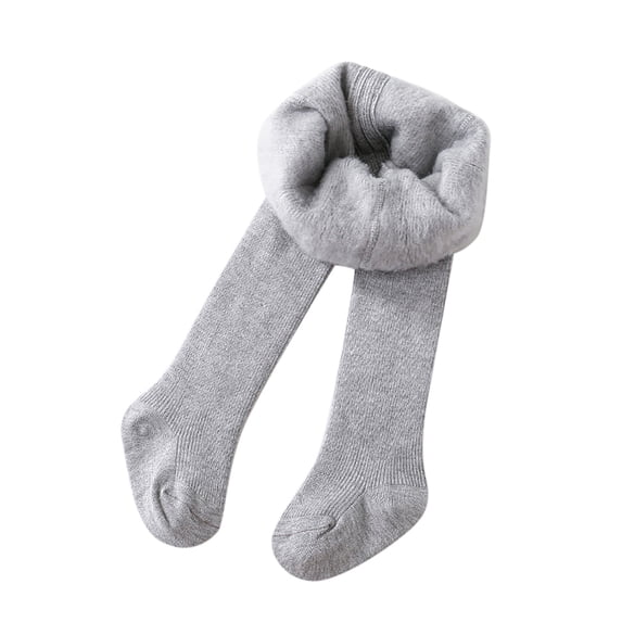HCNTES Baby Girl Cable Knit Tights Toddler Basic Footed Leggings Soft Cotton Pantyhose Stocking Pants(Grey,0-6 Months)