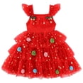 thumbnail image 1 of HCNTES Baby Girl Christmas Dress Santa Toddler Sleeveless Dresses Cake Party Outfit Christmas Clothes(Q37-Red,5-6 Years), 1 of 7