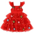 thumbnail image 1 of HCNTES Baby Girl Christmas Dress Santa Toddler Sleeveless Dresses Cake Party Outfit Christmas Clothes(Q4-Red,2-3 Years), 1 of 7