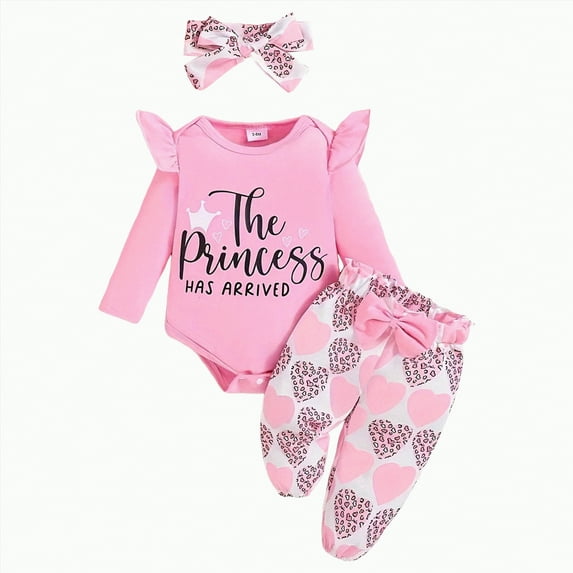 HCNTES Baby Girl Clothes Outfit Ruffle Romper Tops Floral Pants Outfit Fall Winter Clothing(12-18 Months,S106-Pink)