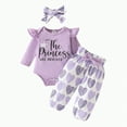 thumbnail image 1 of HCNTES Baby Girl Clothes Outfit Ruffle Romper Tops Floral Pants Outfit Fall Winter Clothing(9-12 Months,S105-Light Purple), 1 of 6