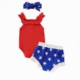 thumbnail image 1 of HCNTES Baby Girl Clothes: Soft Fabric Infant Outfits Short Sleeve Romper & Pants Set Cute Spring Summer Home Outing(L01-Red,0-3 Months), 1 of 7