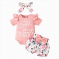 thumbnail image 1 of HCNTES Baby Girl Clothes Toddler Baby Girl Clothes Newborn Infant Outfits Ruffle Romper+ Soft Elastic Pants + Cute Headband Summer Sets For 6 12 18 24 Months Dailywear, 1 of 7